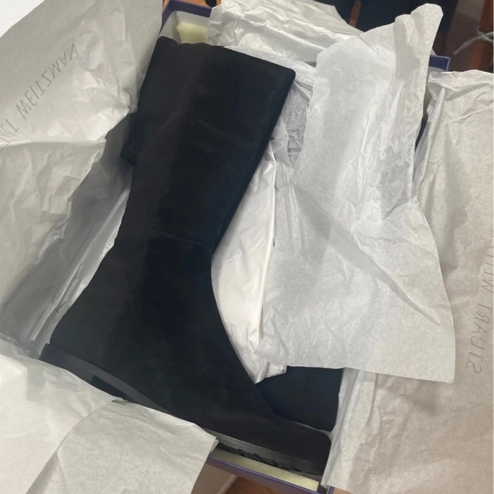 Brand New Stuart Weitzman 5050 Suede Over the Knee Boot Black Size 9